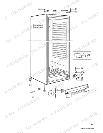 Взрыв-схема холодильника Arthurmartinelux ARES3500 - Схема узла C10 Cabinet